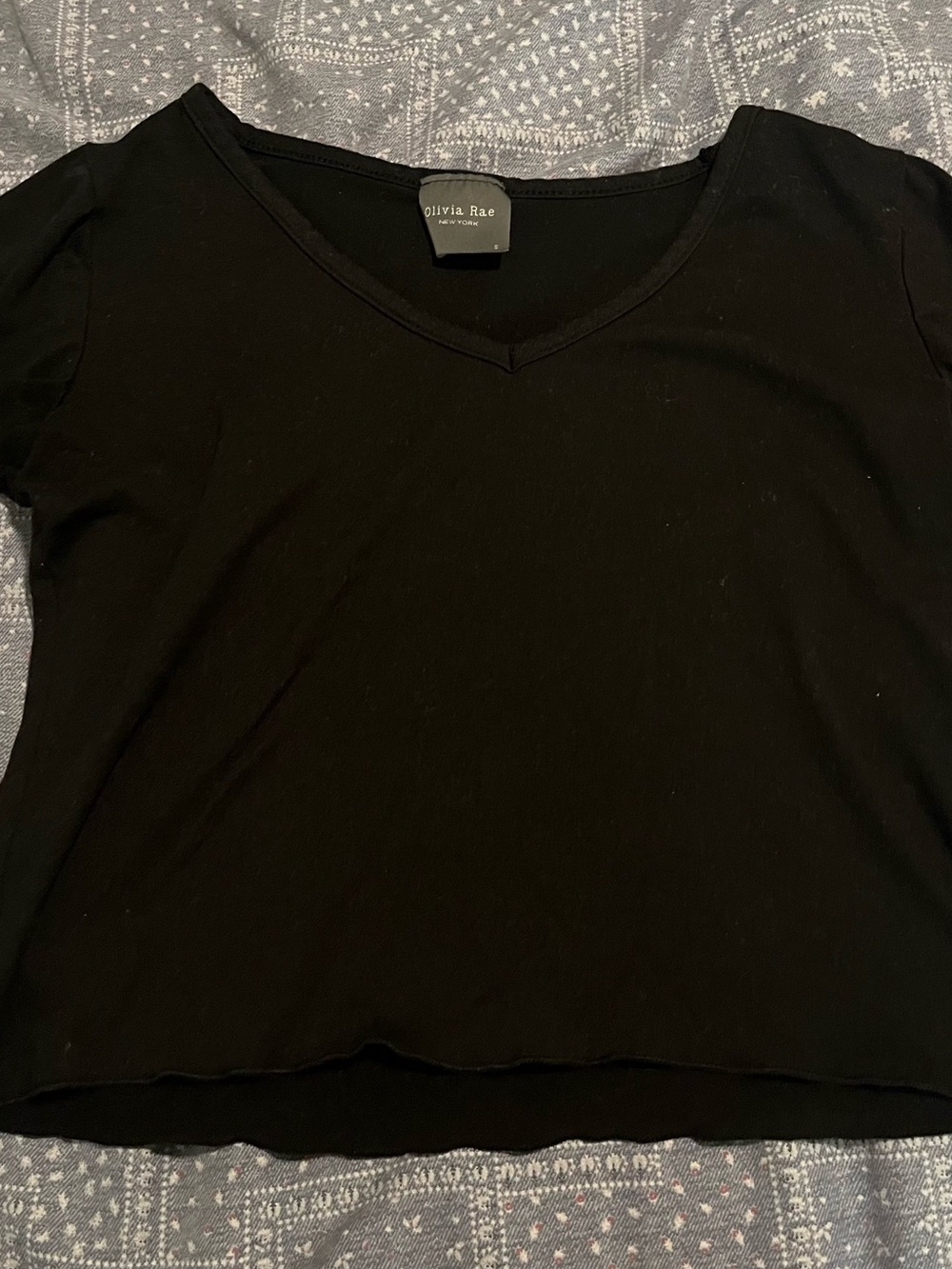 Olivia Rae Black V-Neck Short Sleeve Tee